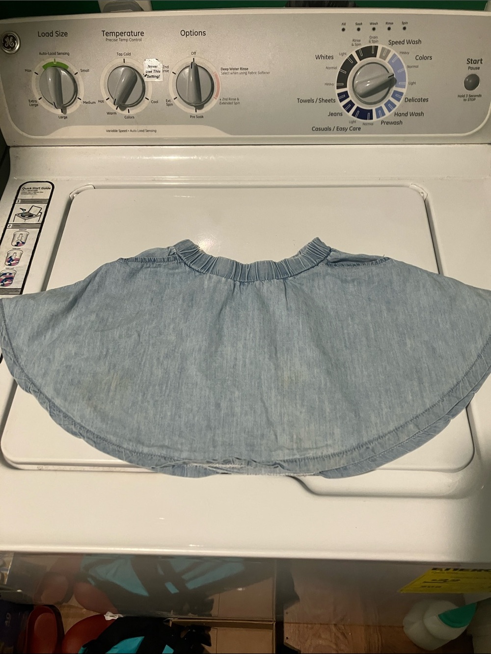 Girls denim circle skirt elastic waist size 5